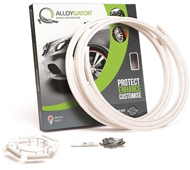AlloyGator Felgenschutz Weiß – Schützt vor Bordsteinschäden & Kratzern | Passend für Felgen bis 19 | Für alle Fahrzeugtypen | Ohne Klebstoff | 15 Farboptionen
