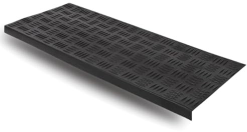Floordirekt - Stufenmatte aus Gummi 5er Set - Selbstklebend - wetterfeste & Rutschhemmende Treppenstufen Matten - Gummistufenmatte für Außen - Antirutschmatten -15 Modelle (Madras) 25 x 65 cm