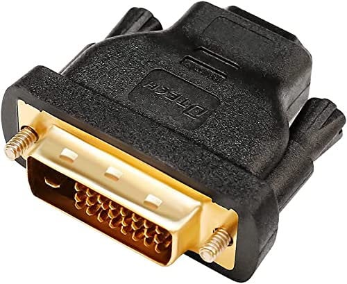 DTech Adattatore DVI maschio a 19 pin HDMI femmina convertitore bidirezionale DVI-D porta