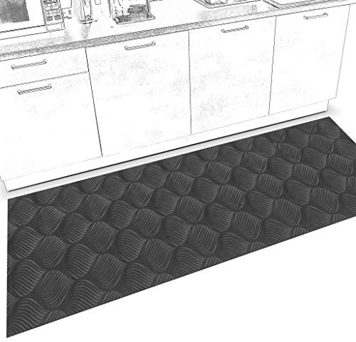 ANRO Läufer Teppich Küchenläufer Weich rutschfest anpassbar Velour Baker Grau 65x260cm Viele Größen/Muster