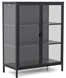 Homexperts Classic 01 Kommode 2 TRG, Metall, schwarz, B 80, H 102, T 40 cm