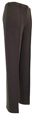 Carla Ferroni Pantalone Donna in Lana Jersey Caldo Morbido Elasticizzato Vita Alta (Nero, 48)