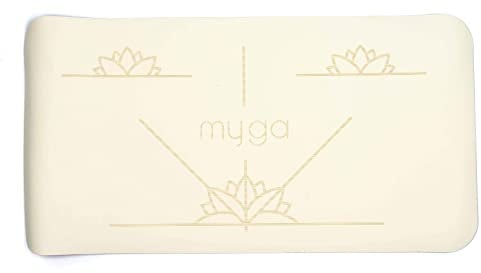 Myga Esterilla Alignment Yoga Pad - Almohadillas Antideslizantes para una Mayor amortiguación con la Rodilla - Soporte para Codos y Manos (Crema)(66 x 34 cm - 5 mm de Grosor)