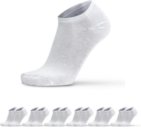 Prisco Calze Fantasmini in Cotone Filo di Scozia, Calzini Pariscarpa Sneaker Unisex, Minicalza Pedalino Salvapiede Invisibile Uomo Donna, 6 paia (Bianco, 43)