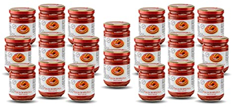 Moretti® Nduja Calabrese Würzige Artisan und Original NO GMO Streichfähige und cremige Salami in 180gr Glas (20 Gläser)