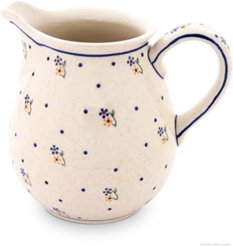Bunzlauer 1,45 Lite Keramik Krug Kanne, Karaffe – bauchige Form, klassisches Design, handbemalt, Steinzeug, (Dekor 111)