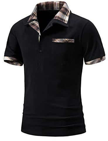 LAOSU Polo Homme Manches Courtes - Uni, Coton, Taille, Beige, Rose, Bleu Ciel, Maille, Luxe, Rugby