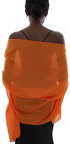 PIOYMEYA Stola Orange Festlich für Abendkleid Damen Schals Tücher Sommer Dünn Schaltuch Pashmina
