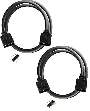 S SIENOC Euroharry 2 Stück LED Strip Verlängerung 4 Polig, RGB Verlängerungskabel für 3528 5050 2835 (1m Schwarz Kabel)