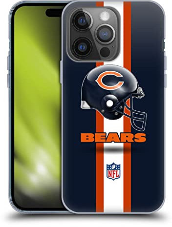 Head Case Designs Licenciado Oficialmente NFL Casco Logotipo de Chicago Bears Caso Funda de Gel Suave Compatible con Apple iPhone 14 Pro