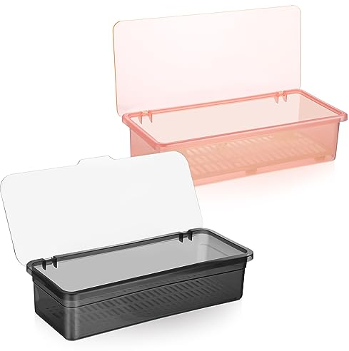 Cabilock Besteckkasten Mit Deckel 2-Teiliger Küchenbesteckkasten Utensilienschublade Organizer Besteck Arbeitsplatte Aufbewahrungsbehälter Mit Deckel Für Küche Picknick Camping Grau