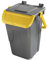 Poubelle de tri gris avec porte basculante jaune - modèle Ecology - 35 litres - Mobil Plastic