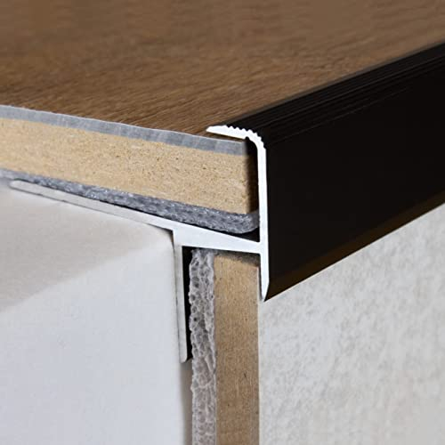 Treppenkante | Aluminium | Silber | Breite 33 mm | Höhe 13.3 mm | Länge 2500 mm | Gebohrt | Laminat-Parkett-Treppenkante | 1 Stück