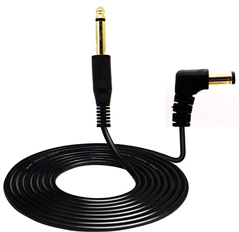 Tattoo Clip Cable, LOKEKE Gold-Plated OD2.2MM 6.35MM to 5.5*2.1MM Male to Male with 90 Degree Tattoo Clip Machine Connector Power Cable Cord for Tattoo, 5.9FT