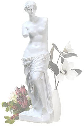 FIYSON Klassische griechische Venus de Milo-Statue, griechische römische Mythologie, Göttin Aphrodit, moderne Marmor-Polyresin-Figur für Künstler, Sammlerstücke, Heimbüro-Dekoration, weiß (27,9 cm)
