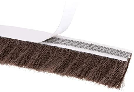 TOP-VIGOR Brush Weather Stripping, 5m(L) x 9mm(W) x 15mm(T) Adhesive Window Frame Brush Seal Weatherstrip, High-Density Felt Door Brush Strip Draught Excluder