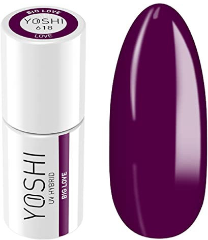 Yoshi Hybrid Nagellack Violett - Professionell Ständig Nagellack 6ml - UV Lack für Nails - Nail Art Maniküre Zubehör - UV Nagellack für LED und UV Lampe - Lack mit Praktisch Pinsel - LOVE