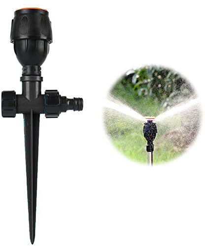 Rasensprenger, Große Flächen Gartenbewässerung Sprinkler, Sprengwinkel 0-360° Gartensprenger, Metall Sprinkler Kreisregner Impulsregner (B)