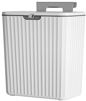 MMCCHB Poubelle suspendue multi-usages avec couvercle porte de meuble de cuisine à l'intérieur couvercle de poubelle suspendue pour cuisine, chambre, salle de bain (blanc)