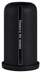 HWSY Cilindro Recto Alto Negro Blanco Maceta nórdica Maceta suculenta Maceta de cerámica Simple Maceta de Interior o Exterior Altura 18 cm Maceta Duradera Contenedor de Forma Linda Interesting