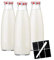 volila Glass Milk Bottles with Lids - 3 Pack x 500ml Glass Bottles with Lids, Labels, and Pen - Reusable Milk Bottle for Juices, Dressings, Sauces, Beverages, Decoration and Storage (Red Gingham Lid)