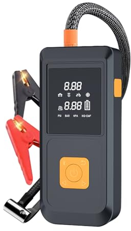 Shkalacar Starthilfe Powerbank, Tragbare Auto Starthilfe mit Luftkompressor, 1000 A Peaks Kfz Batterie Booster Kraftpaket, LED Licht, Powerbank Funktion, Digitaler Reifenfüller, für Benzin Dieselmotor