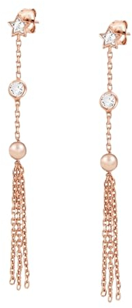 Nomination | Ohrringe Damen Kollektion Bella – Schmetterlingsverschluss – 925er Sterlingsilber - Anhänger mit Cubic Zirkonia und Perle - Made in Italy - 6 cm (Anhänger Roségold)