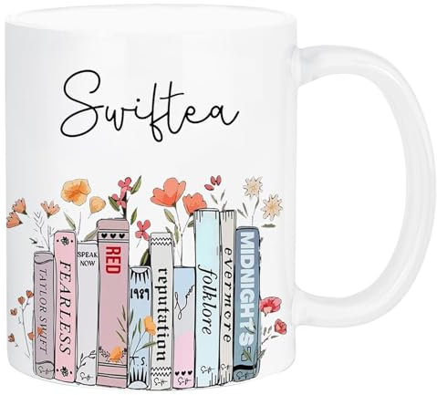 Sayudar Coffee Mug, Ceramic Music Lover Personalized Mug Comfortable to Hold Delicate Smooth Coffee Cup Daily use Office Cup with Cup Brush, Suitable for Coffee Juice Tea (White)
