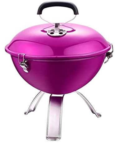 Barbecue a Carbonella Griglia A Carbone Portatile In Acciaio Inox Rotondo Per Barbecue All'aperto Griglia Smaltata Per Barbecue Per Cucinare Picnic Grill Barbecue Portabile (Color : Purple)
