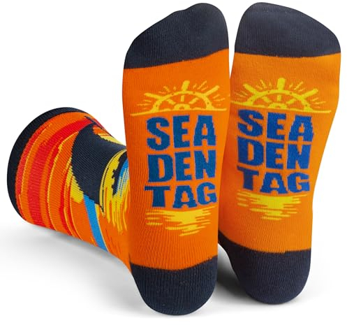 Lavley Sea Den Tag Socken Lustiges Segeln Geschenk für Männer und Frauen
