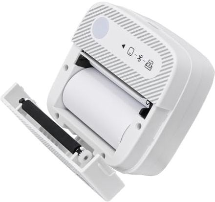 POFET Tragbarer Aufkleberdrucker, Thermo-Minidrucker mit 10 Rollen Aufkleberpapier, kabelloser tintenloser Drucker, kompatibel mit iOS und Android