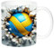 Tazza da caffè 3D a forma di pallavolo, 325 ml, in ceramica 3D, design a pallavolo, per caffè, latte, tè e vacanze