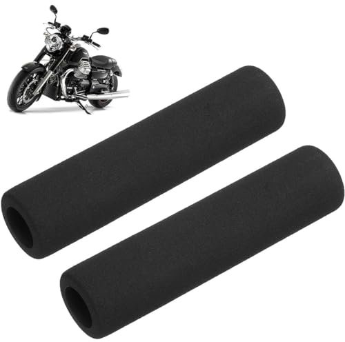 EAVUYIS 2 Pezzi Copri Manopole Moto, Coprimanopole Bici,Copri Impugnatura Per Manubrio Anti-Vibrazione Comfort,Copri Impugnatura Per Moto Nero,Manopole in Spugna per Manubrio per Bici da Moto