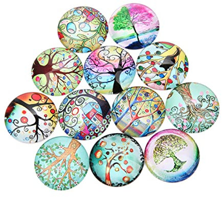 AUTSUPPL Runde Glas Cabochons Mosaiksteine für Schmuckdesign und Bastelarbeiten Dekorative Selbstgemacht Aufnäher 20 Stück-pack Zufällige Farbe