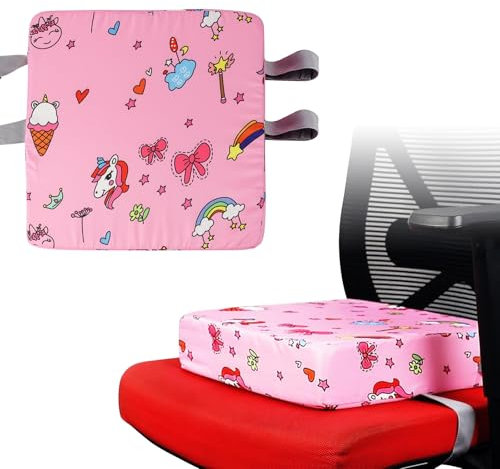 MHwan Alzador Silla para Niños Comer, Lindo Unicornio Asiento Elevador Niños mesa, suaves y transpirables, cómodo e indeformable para Sentarse por Largo Tiempo, Antideslizante, Extraíble para limpieza