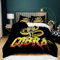 Grunge-Stil Bettwäsche goldene Kobra 135x200 Bettwäsche Set Weiche Mikrofaser Bedruckte Bettbezug mit Reißverschluss und 2 Kissenbezüge für Jungen Mädchen Raumdekor