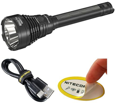 Nitecore MH40 Pro 3500 Lumen Weitwurf-Taschenlampe mit USB-C-Akku, Druckschalter und Aufkleber