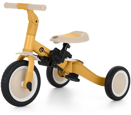 PETITE&MARS Multifunktionales 5-in-1-Dreirad Turbo * Fahrrad * Dreirad * Laufrad * Rutschauto * Lauflernfahrzeug (Intense Ochre)