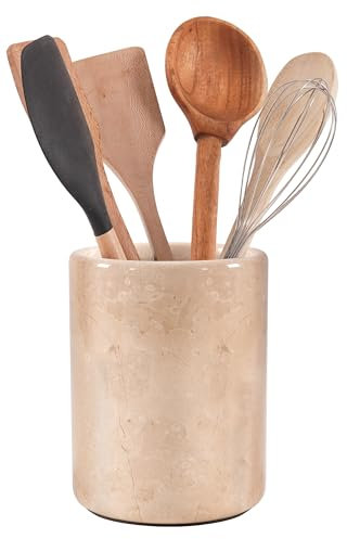 Radicaln Portautensili in marmo Verona, 16,5 cm, fatto a mano, per bancone della cucina, set di utensili da cucina, decorazione e accessori, utensili da cucina