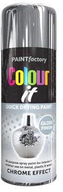 DIOXSTAR Chrome Effect Gloss Spray Paint, 400ml (1 PCS), Water-Based, Silver, Gloss Finish, Fast-Drying, Indoor/Outdoor Use