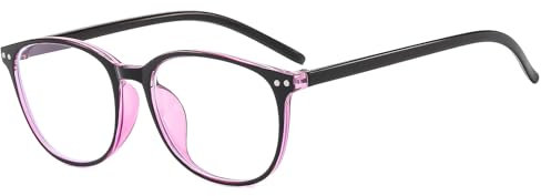 Suertree Occhiali Filtro Luce Blu Luce Blu Occhiali Luce Occhiali Cerniera Moda Distanza Occhiali per Uomo Donna Rotondo -1.0