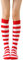 QZKJQDD Elastische Damen Streifen und Rot-weiße Kniestrümpfe, Kniestrümpfe Kinder, Karneval Rot weiß Gestreift Kniestrümpfe, Geeignet für Rollenspiele, Karneval, Weihnachtsmottoparty (50cm)