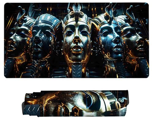Mousepad Egypt Desk Mat Large (28 x 12 x 0.12 inch), Non-Slip Water-Resistant Black Gaming Mouse Pad Stitched Edges Desk Pad, Soft Smooth Surface Desk Matt, Mouse Pads for Home Office Gaming Room X-7