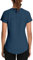 IECCP Sport T-Shirt Damen Fitness Sport Oberteil Atmungsaktives Back Mesh Laufshirt Sportshirt Kurzarm Rundhals Sportoberteile UV Funktionsshirt Trainingsshirt Marineblau L