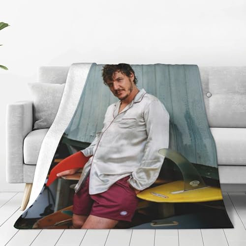 Pedro Star Pascal Decken & Überwürfe, weiche Mikrofaser, gemütliche, warme Überwurfdecke für Couch, Schlafzimmer, Wohnzimmer, 101,6 x 76,2 cm
