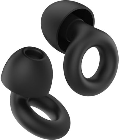 Ohrstöpsel zum Schlafen Silikon, Wiederverwendbarer Weiche Silikon Ohrstöpsel,SNR 26dB,Weicher Schlaf Ohrenstöpsel High Fidelity Gehörschutz,für Konzert und Reisen Schwarz.