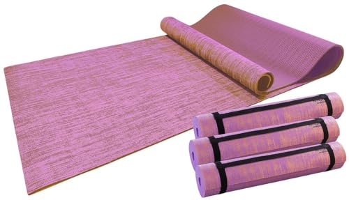 Newgen Medicals Yogazubehör: 4er-Set Jute-Yoga- & Gymnastikmatten, gepolstert, Tragegurt, 183x61 cm (Yogaunterlage, Pilates-Sportmatten)