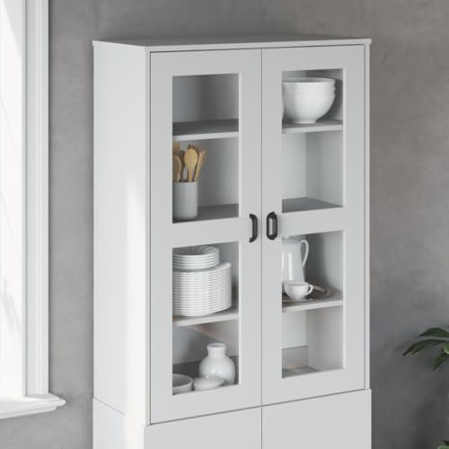 THOYTOUI Aufsatz für Highboard, Storage Cabinet Sideboard Buffetschrank Apothekerschrank Geeignet für Camera da letto Cucina Corridoio Soggiorno Weiß Holzwerkstoff