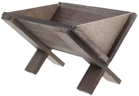 Alipis Holzkrippe für Jesu Minimalistische Weihnachtskrippe Traditionelles Religiöses für Festliche Anlässe Handgefertigte Holzdeko und Krippenszenen