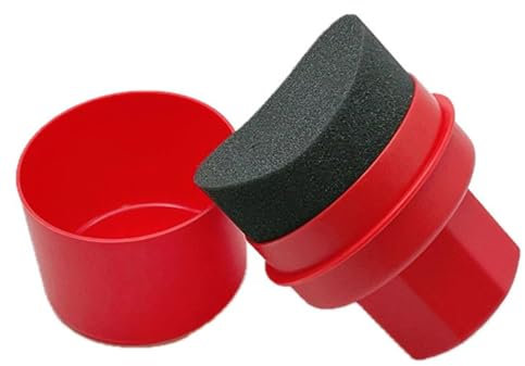 Spazzola in spugna per pneumatici auto con vasetto integrato, spugna riutilizzabile per lucidare i pneumatici, applicatore curvo per la cura dell'auto, pulizia pneumatici, strumento di pulizia